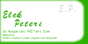 elek peteri business card